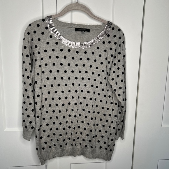 Weekend Max Mara Polka Dot Sequin Collar Sweater Women’s Size Medium - Picture 1 of 5